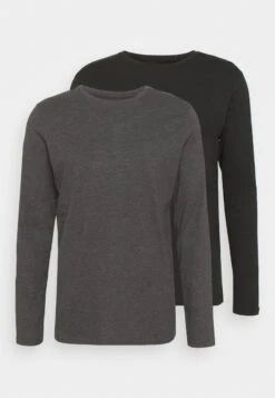 Pier One 2 PACK - Langarmshirt - Dark Grey/black 10 Pier One 2 PACK - Langarmshirt - Dark Grey/black -Günstiges Mode Verkaufsgeschäft 007c88127656457c8f19869283e98031