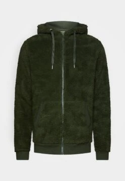 Pier One BORG ZIP-UP JACKET - Fleecejacke - Dark Green -Günstiges Mode Verkaufsgeschäft 067adbe3faa7458ba7e980a0b8da5bd4 1
