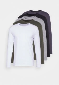 Pier One 5 PACK - Langarmshirt - Black/white/olive -Günstiges Mode Verkaufsgeschäft 1811e4e1633c4594abae2f43c4e4d170