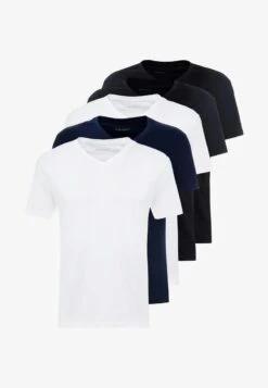 Pier One 5 PACK - T-Shirt Basic - White/blue/black -Günstiges Mode Verkaufsgeschäft 2819a515ceaa41a7b996144dea7390c3