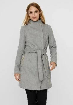 Vero Moda VMTWODOPE BELT JACKET - Kurzmantel - Light Grey Melange -Günstiges Mode Verkaufsgeschäft 2aec8905c8c34b30b5d6bd1d9ded48cc 1