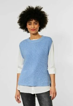 STREET ONE ÄRMELLOSER - Strickpullover - Blau -Günstiges Mode Verkaufsgeschäft 3bed55c5429c4b149fa257d967037efb 1