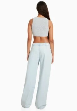 BERSHKA WIDE LEG 90S TIE - Jeans Straight Leg - Light Blue -Günstiges Mode Verkaufsgeschäft 4a1c6a697e7e490682d1ca9e4eb4c0bb