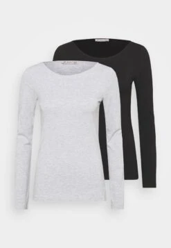 Anna Field 2 PACK - Langarmshirt - Black/mottled Grey -Günstiges Mode Verkaufsgeschäft a08b888d9ddc4593b2c85c83593a47a8 1
