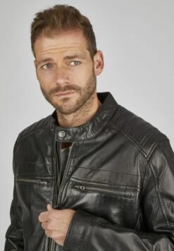 Bugatti MIT STEHKRAGEN UND DRUCKKNOPFRIEGEL - Lederjacke - Schwarz -Günstiges Mode Verkaufsgeschäft b739a8434c4d43f2a8091fe9ed5f0e8a