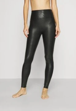 Spanx FAUX LEATHER MOTO LEGGINGS - Leggings - Strümpfe - Black -Günstiges Mode Verkaufsgeschäft cc168e241a1148cabebdf661ebda73b3