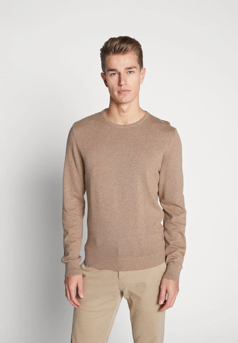 Pier One BASIC CREWNECK - Strickpullover - Mottled Beige 1 Pier One BASIC CREWNECK - Strickpullover - Mottled Beige