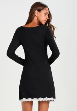 Anna Field HEIDI LONG SLEEVES VISCOSE NIGHTDRESS - Nachthemd - Black -Günstiges Mode Verkaufsgeschäft dbbb3ef60df3468092f7b21fde501e66